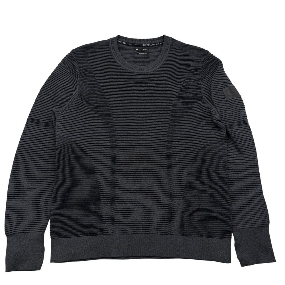 Under Armour Intelli-knit Phantom Sweater Mens XL Gray Crewneck Thumbholes Knit
